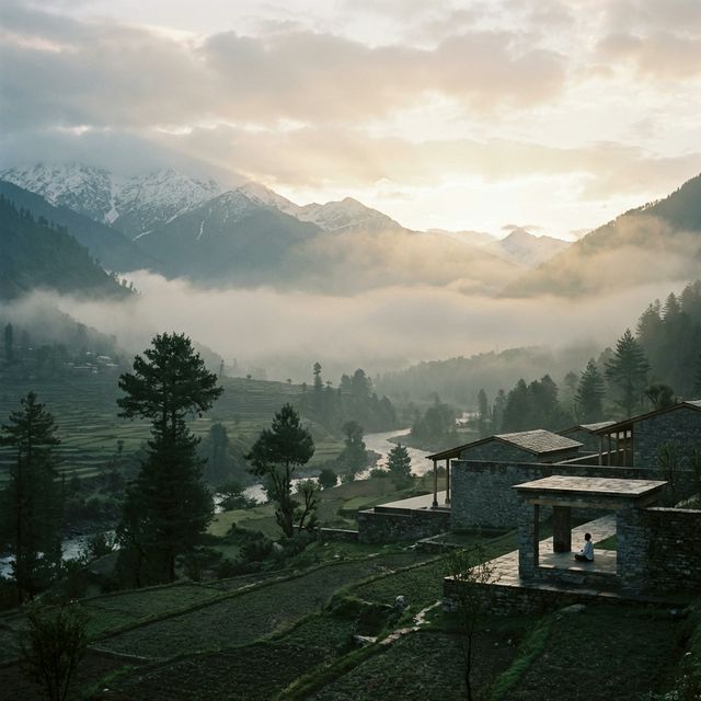 Misty Himalayan horizon
